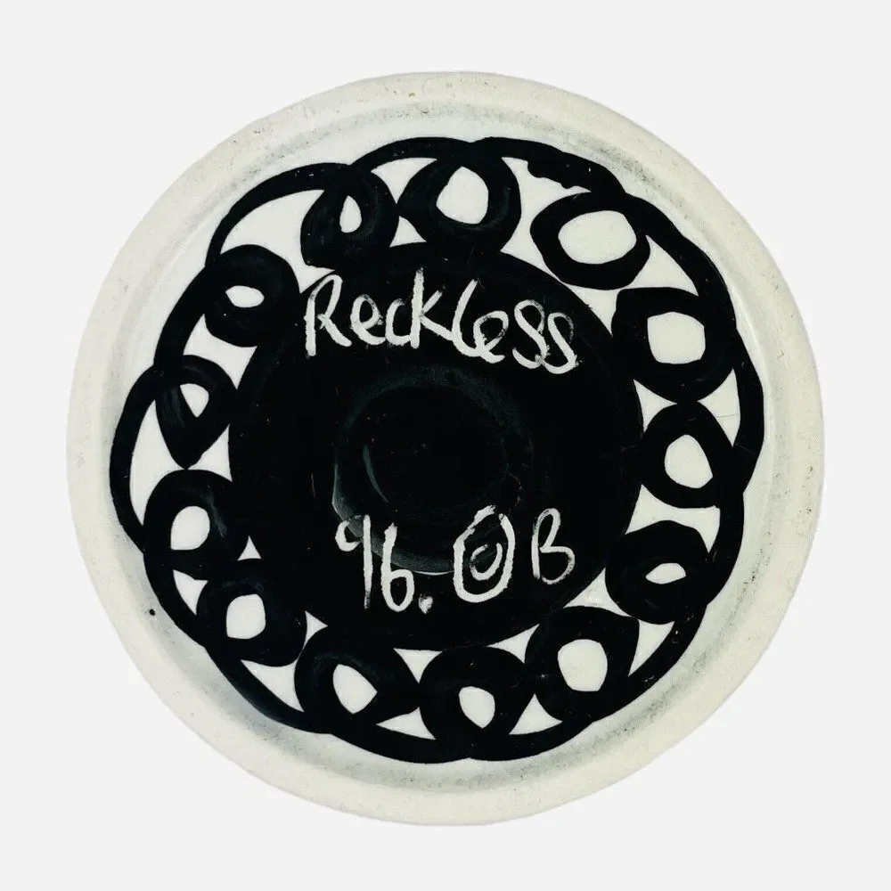 Vintage 1996 Signed Reckless Designs Ceramic Vase Caddy Cup UK Pottery Handmade
